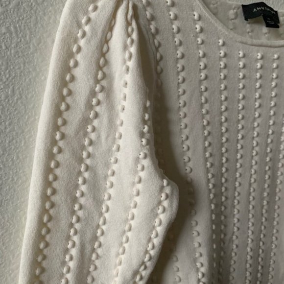 Ann Taylor Embossed Puff Sleeve Sweater - Picture 2 of 12